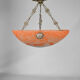 Art Deco pendant lamp in silver bronze, France, circa 1925
