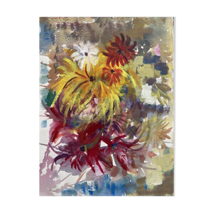 Tableau «fleurs multicolores »