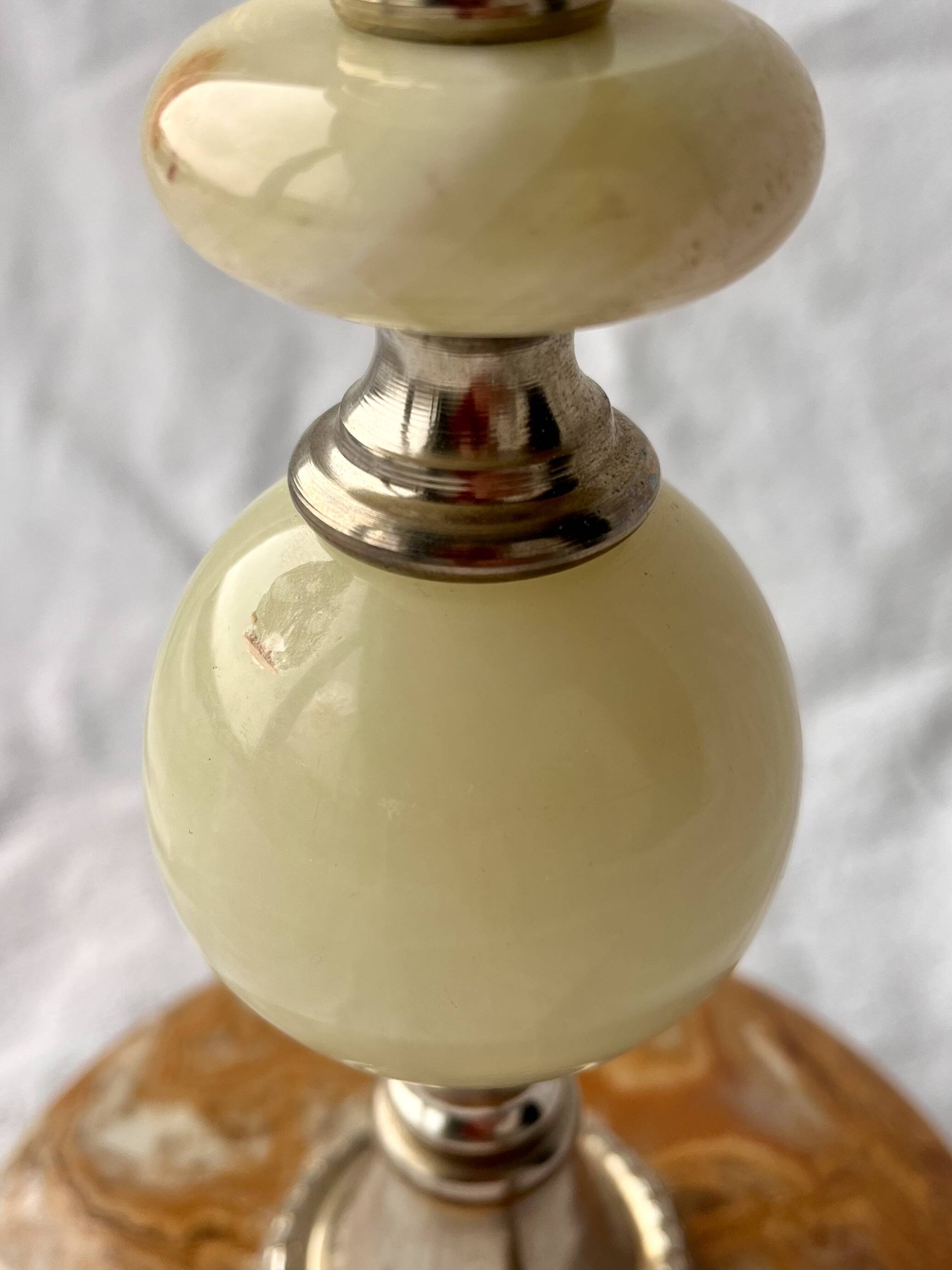 Lampe de table en marbre onyx vintage, années 1960-70