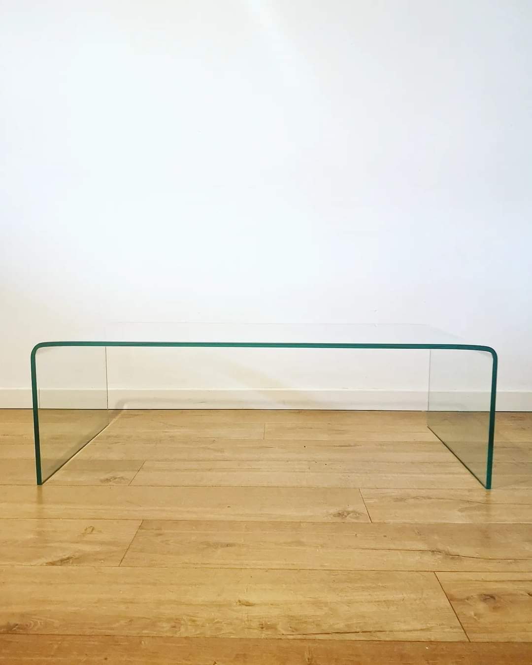 Moulded glass coffee table