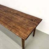 Large solid pine farmhouse table with spindle legs