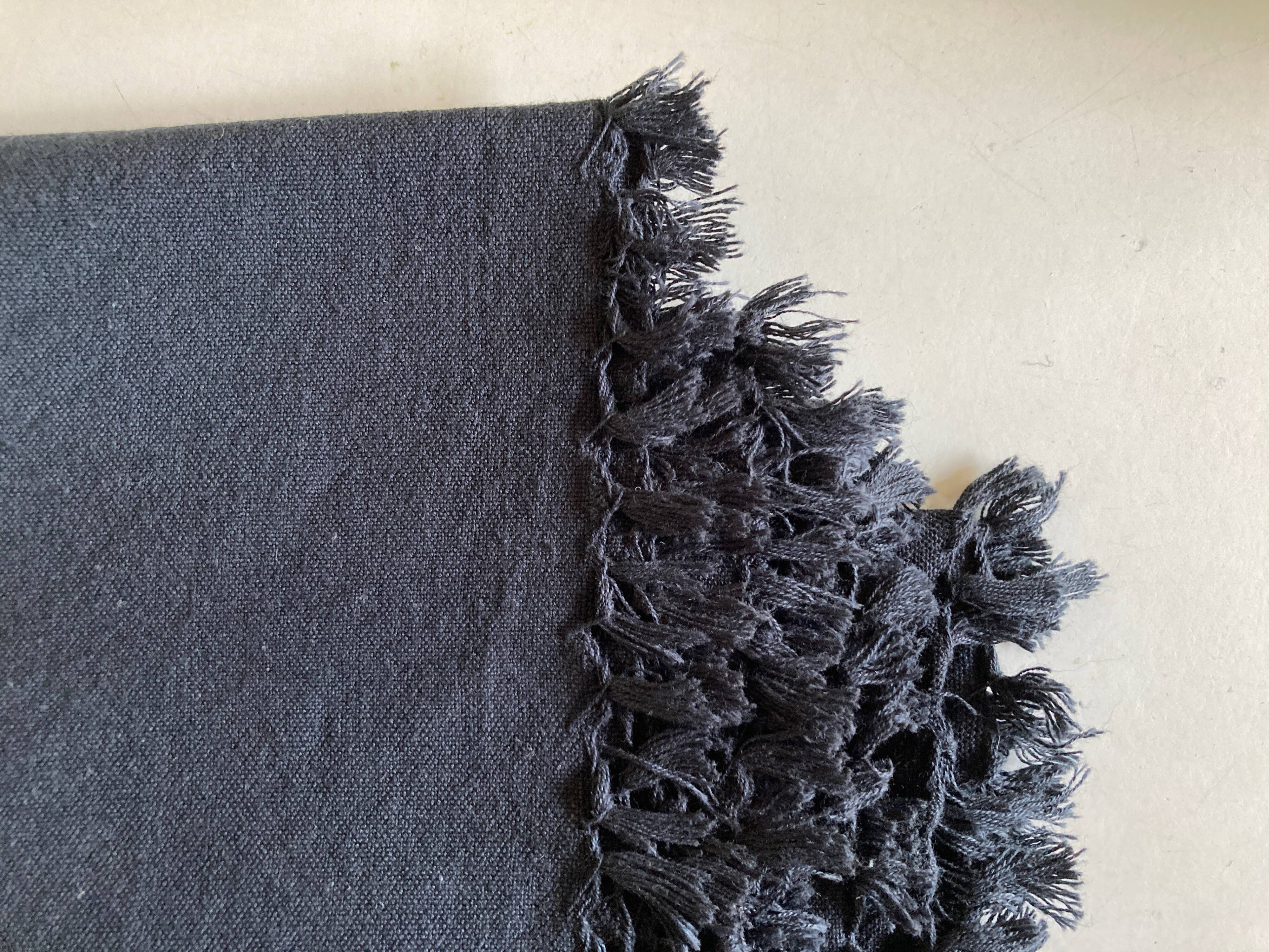 Set of 4 1960 Riviera towels in canvas with knotted fringes