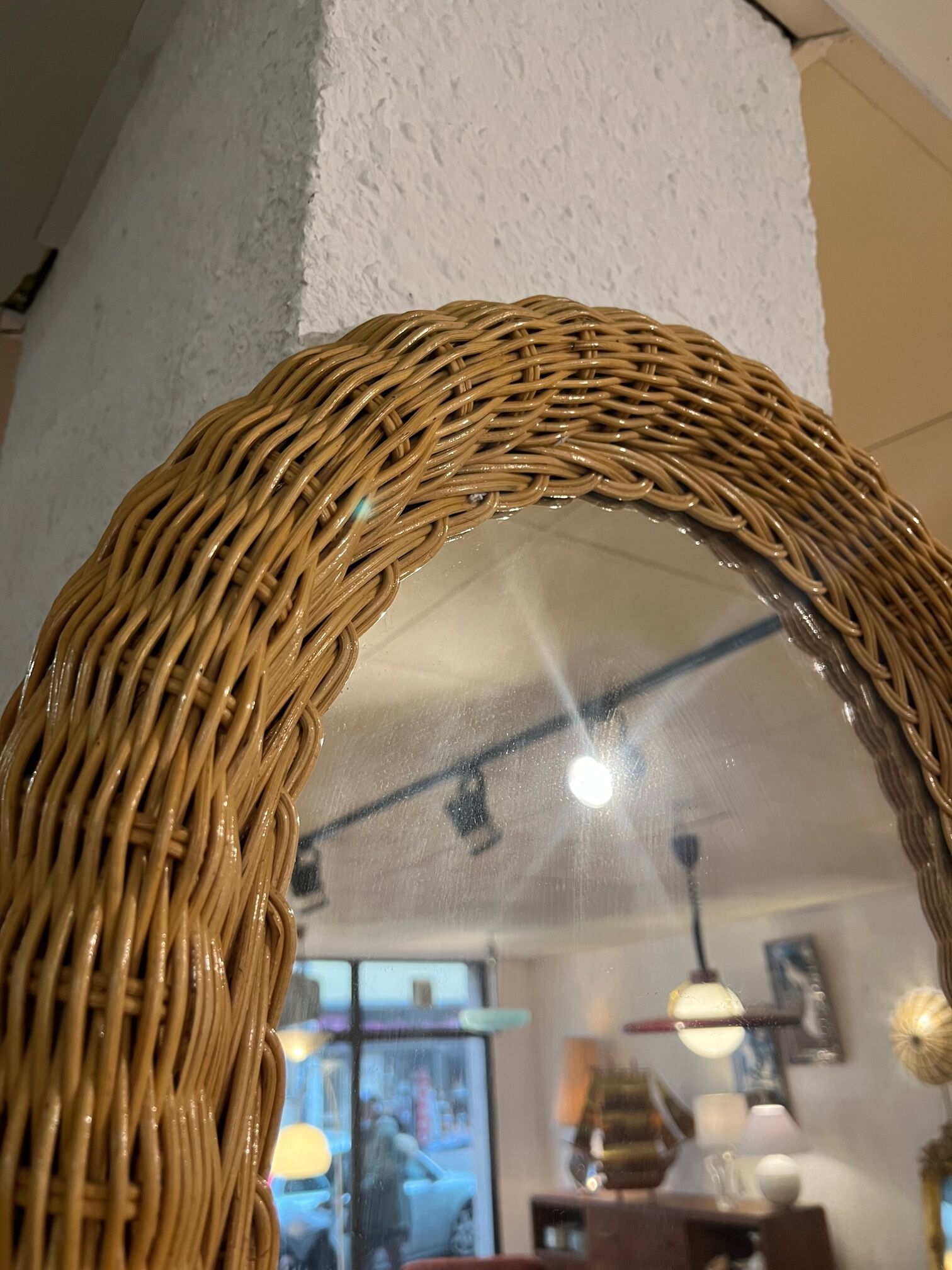large wicker mirror