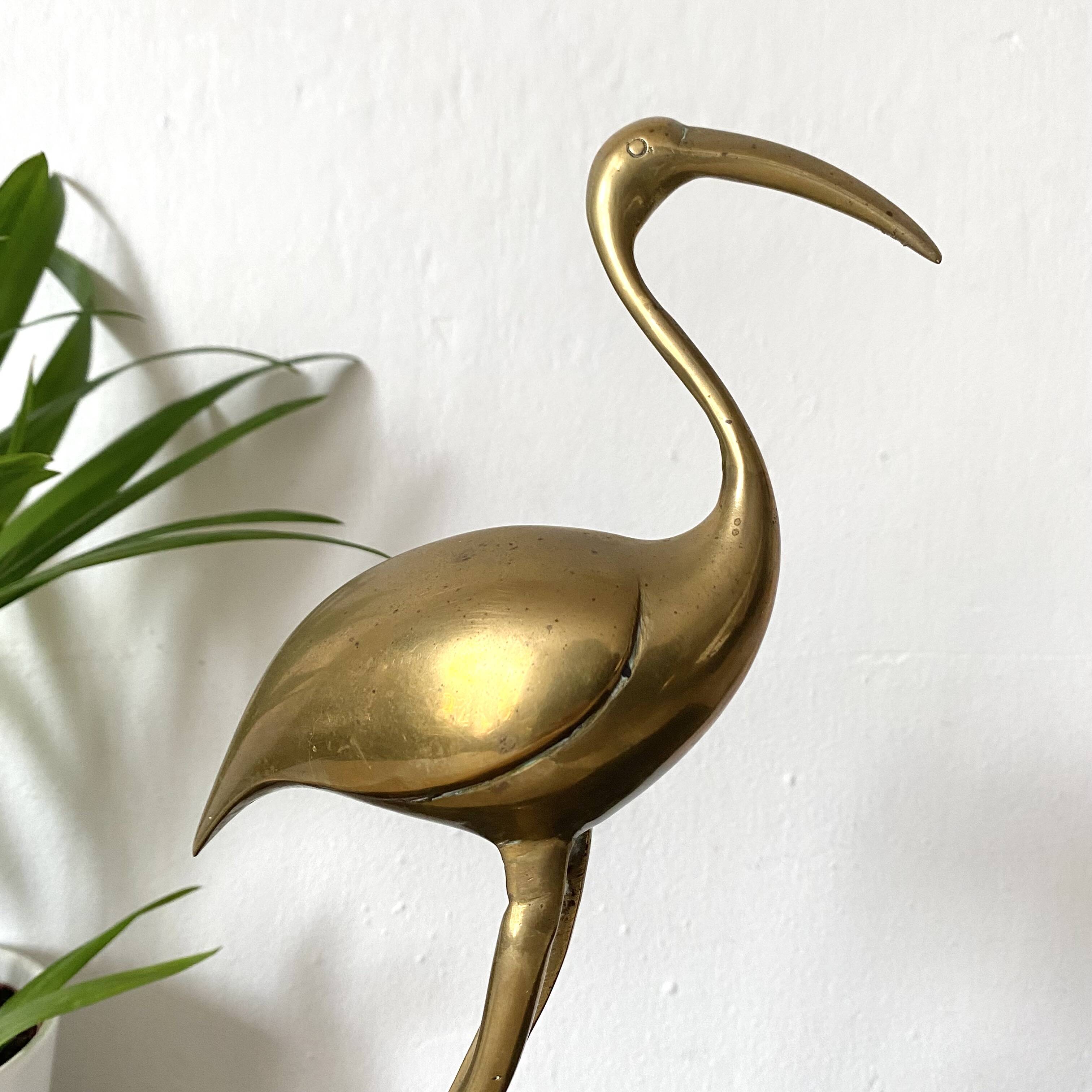 Oiseau en laiton doré 36 cm