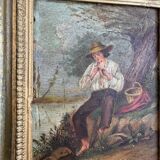 19th century french school the fisherman on the line circa 1860