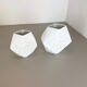 Set of 2 Original OP Art Biscuit Porcelain Vases by AK Kaiser, Germany, 1970s