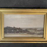 Huile sur panneau vue de la côte