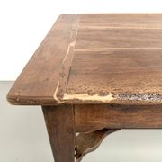 Farm table, old solid oak dough trough, France, around 1920.