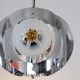 Geometric vintage chandelier in chrome and glass frosted by A.V. Mazzega
