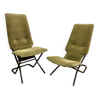 Ensemble de deux fauteuils vintage inclinables des années 50/60