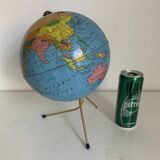 Vintage 1960s globe, Taride tripod, gold metal - 28 cm