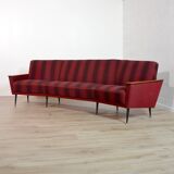 Rare curved vintage teak canapé 1950s / Decor series Deutschland 83