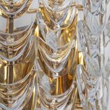 Pair of wall sconces in gilded brass and crystal, Sciolari design, Palwa, Germany, 1960s.