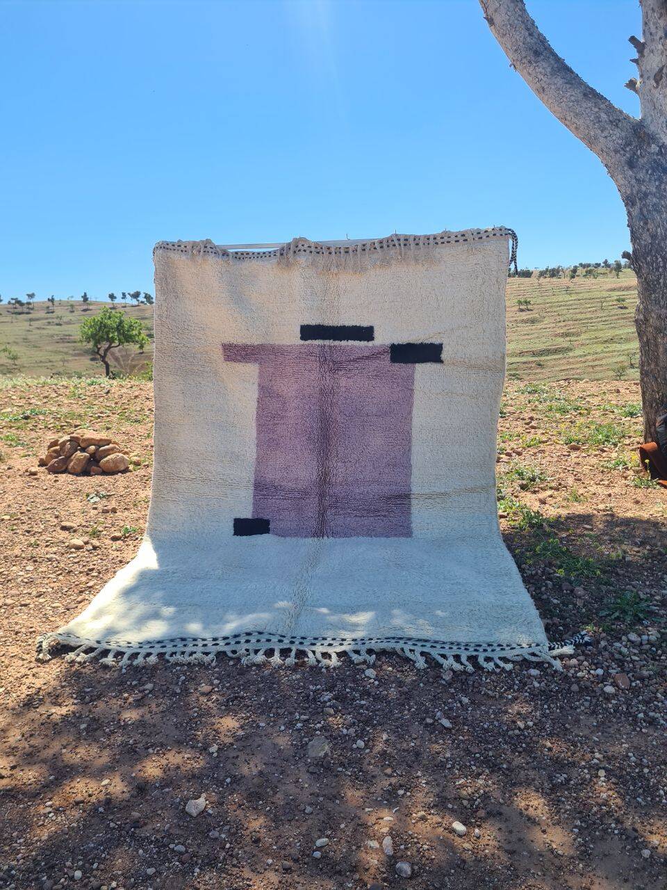 Handmade wool Berber rug 300X200 cm