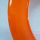Lampe de table en verre opaline blanc & orange 1970 vintage