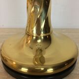 Pair of gilded column lamps Hollywood Regency style