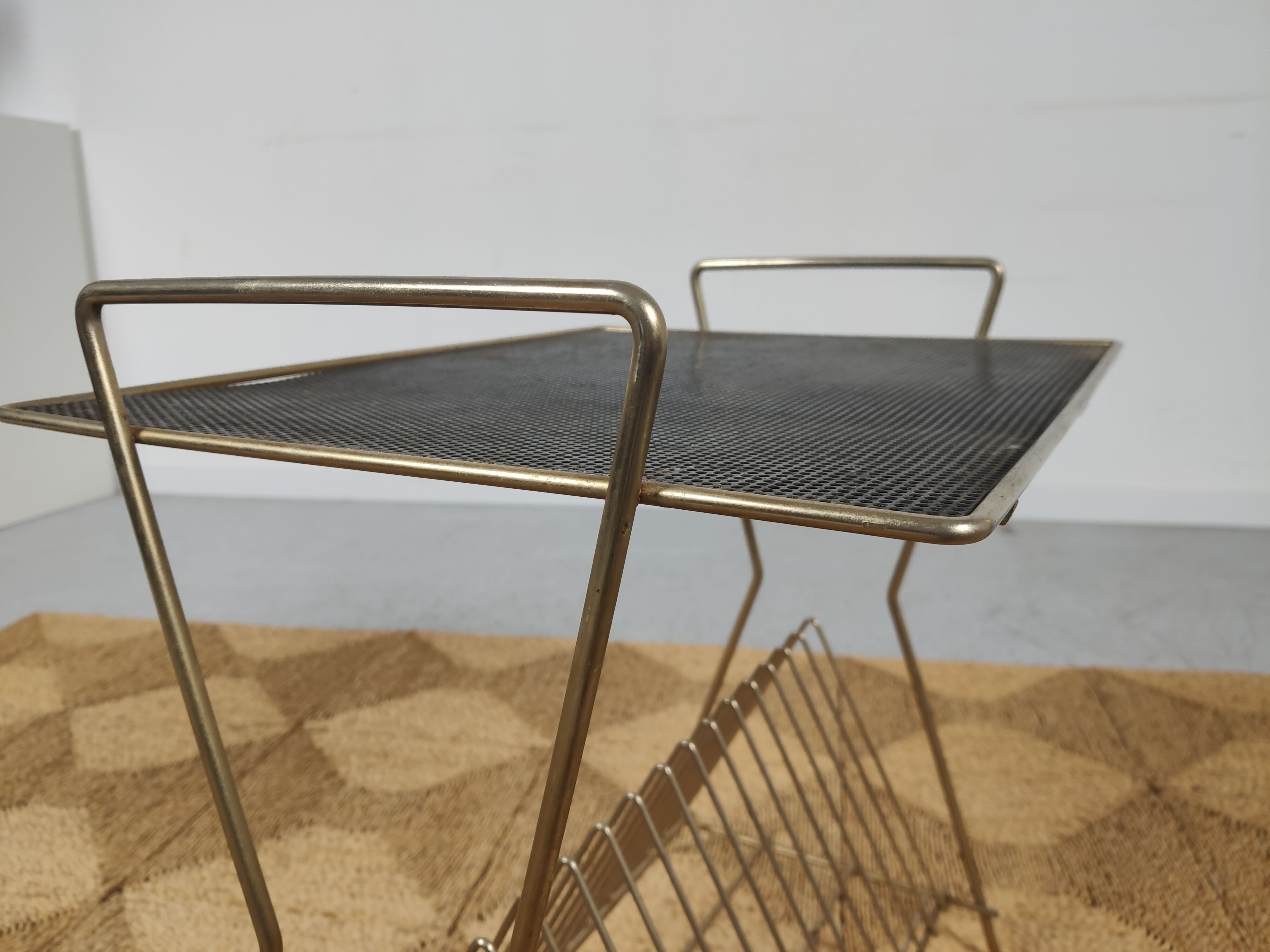 table door Brass vinyl and perforated sheet metal , 60s