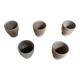 Set of 5 Vintage Beige Stoneware Egg Cups