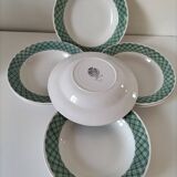 Set of 9 earthenware soup plates – Saint-Amand, decor no. 207 (1941)