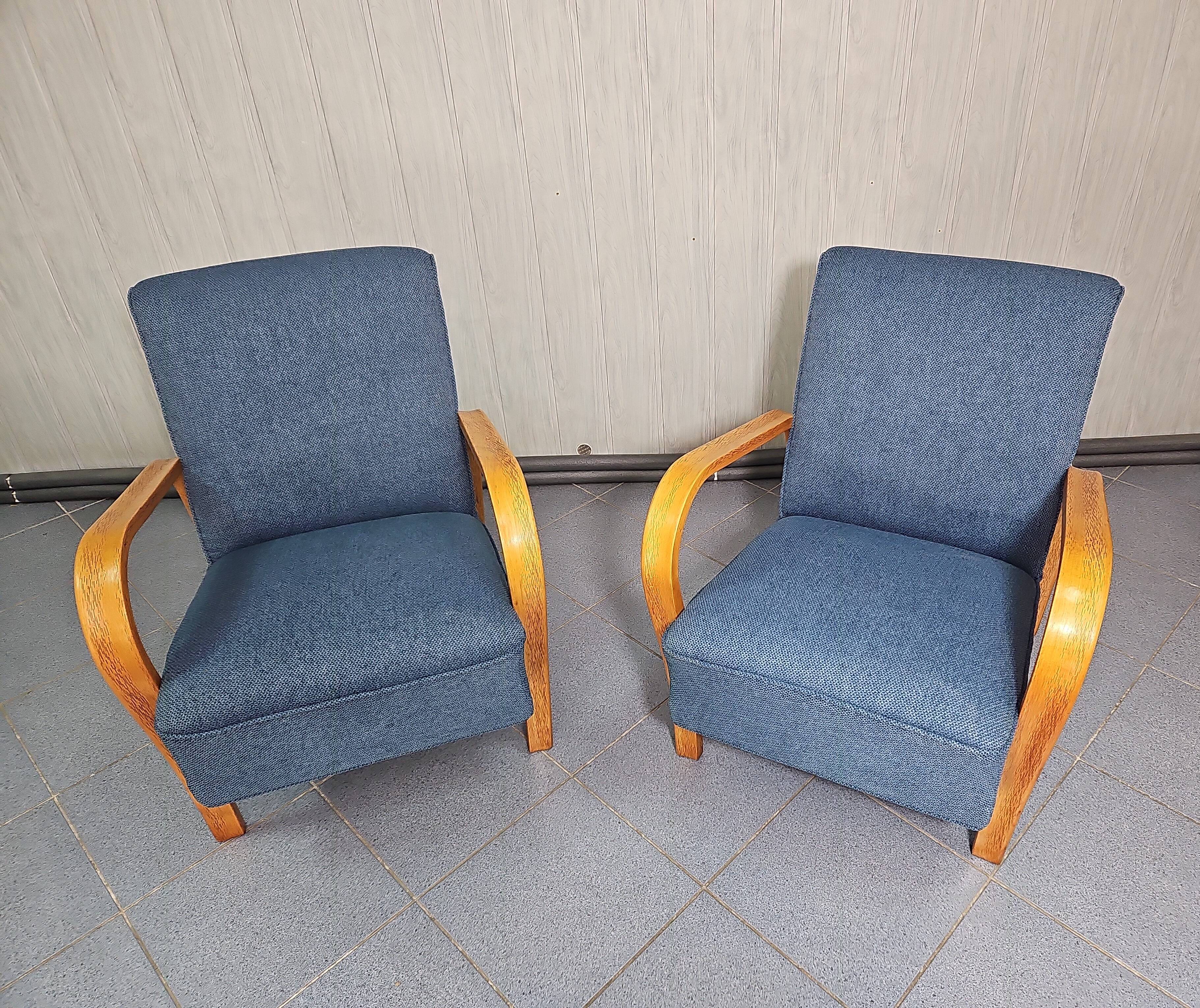 Pair of armchairs designed by K. Koželka & Antonín Kropáček for  Interier Praha Czechoslovakia 1950.