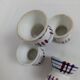 Diabolo egg cups Sarreguemines Poitou set of 5