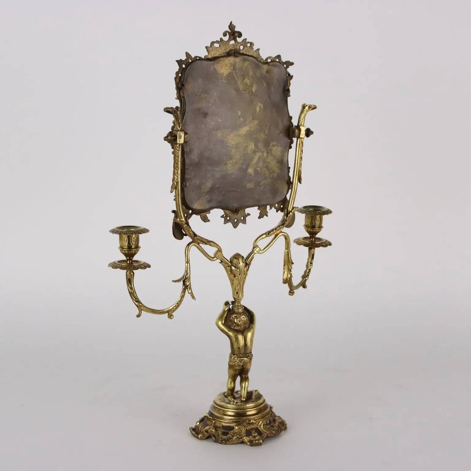 Antique dressing mirror in bronze, Europe, 19th-20th century