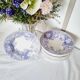 6 Deep Plates Terre de Fer Sarreguemines U&C Geranium Model 19th century, purple color
