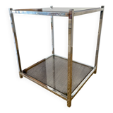 70s chrome and glass side table
