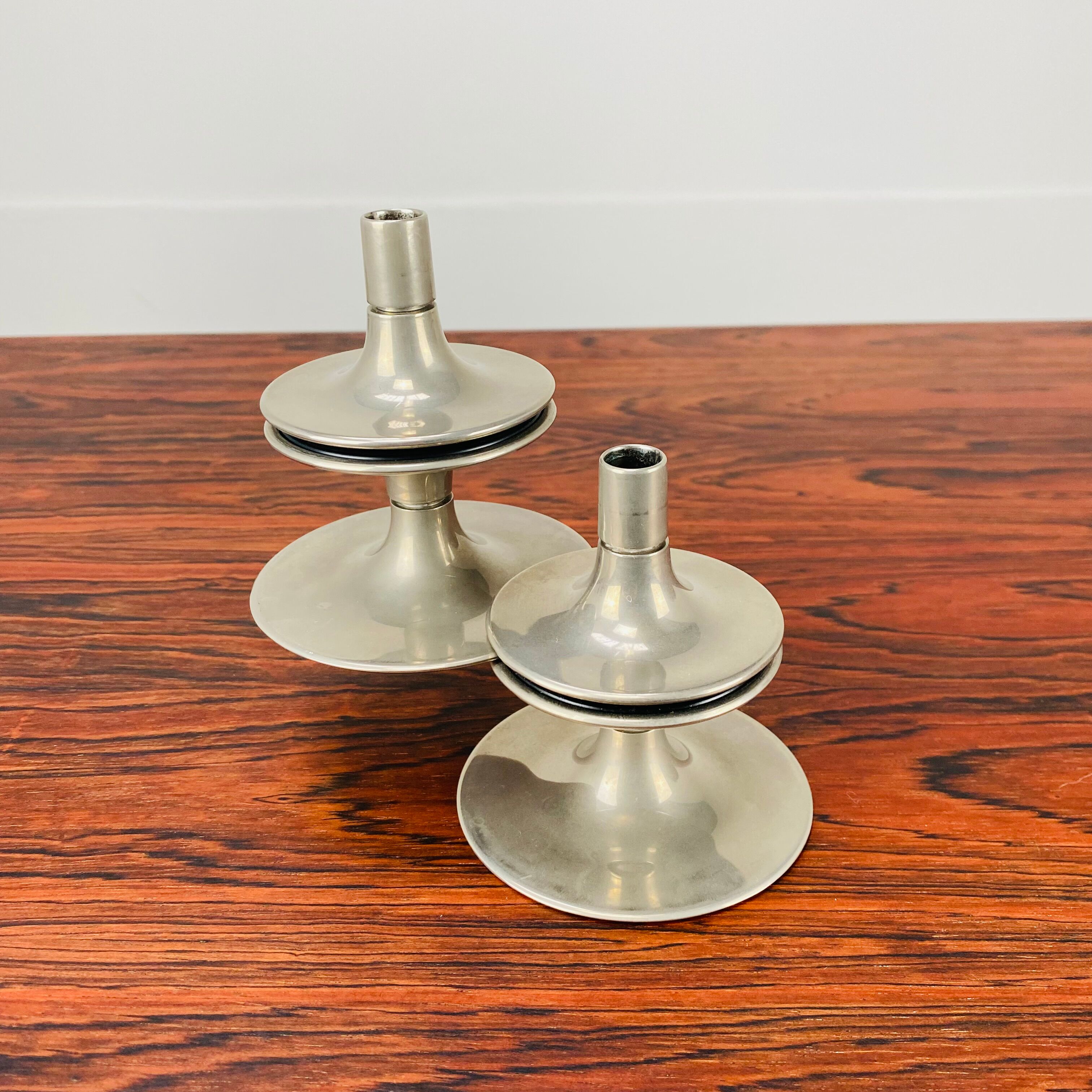 Paire de bougeoirs Fritz Nagel vintage