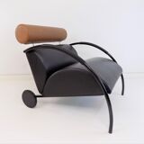COR Zyklus leather armchair with ottoman by Peter Maly