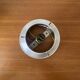 White opaline glass globe ceiling light, 15 cm, aluminum wall light