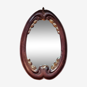 Mirror carved in oak with golden laurel leaves - early 19th century