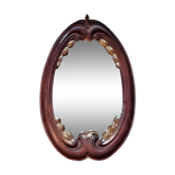 Miroir sculpté en chêne avec feuilles de laurier doré, début 19ème siècle