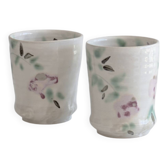 Set of 2 handmade ceramic mugs, signed