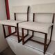 chaises de Henning Sorensen en palissandre massif et lainage blanc