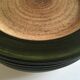 Set de 8 assiettes plates en grès 1970 St Clément bois de rondin de ferme