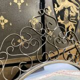 Mirror signed Chaty Vallauris in gilded metal