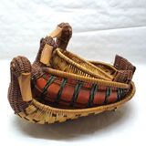 Set of 3 trundle baskets wicker duck decoration empty pocket