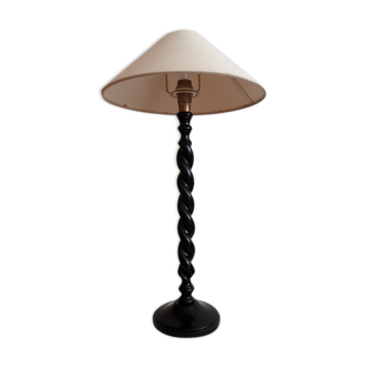 Turned wooden lamp