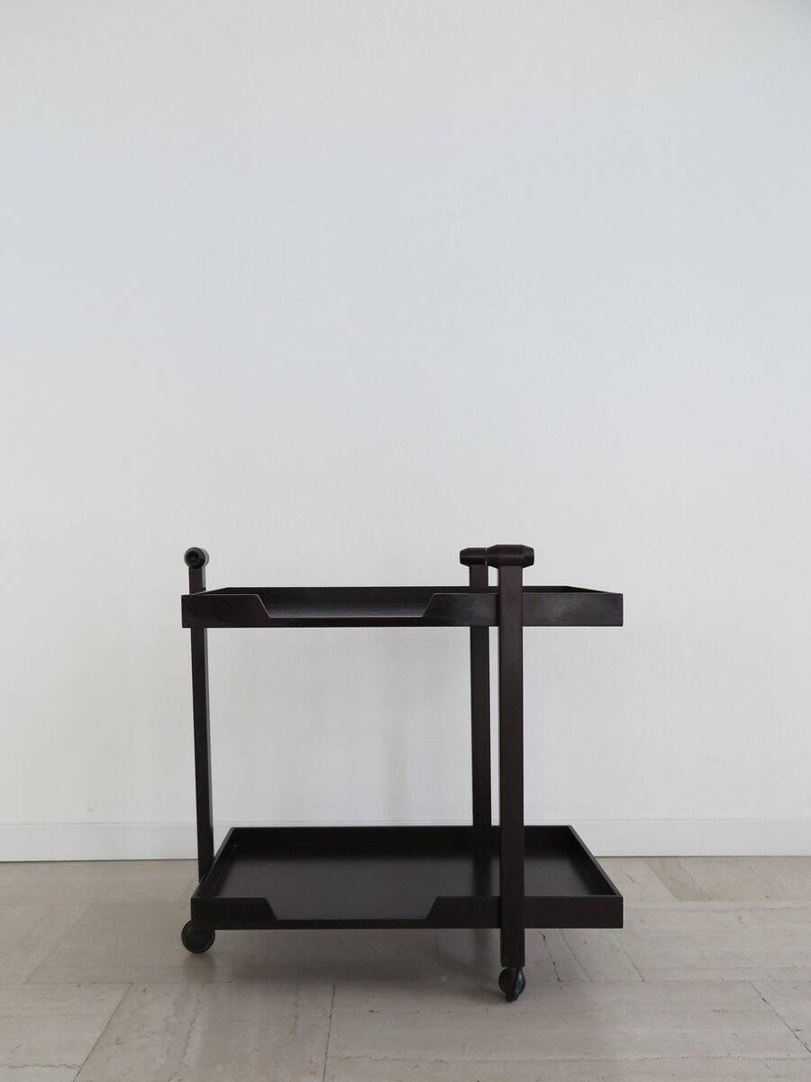 Dark Wood Bar Trolley by Franco Albini for Poggi Pavia, 1970s