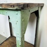 Green Industrial Iron Table, 1950s