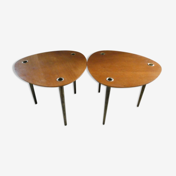 Ensemble de 2 tables basses Partroy de Pierre Cruège, années 50