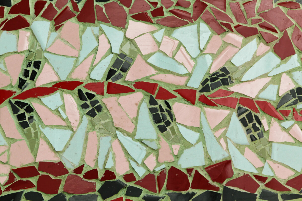 Wooden top and vintage mosaic