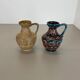 Ensemble de 2 vases multicolores en poterie Fat Lava Op Art par Bay Ceramics Allemagne, années 1960