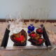 Mirror art deco tray in metal, wood 60