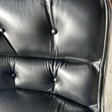 Pollock Knoll black leather armchair, 1980 edition