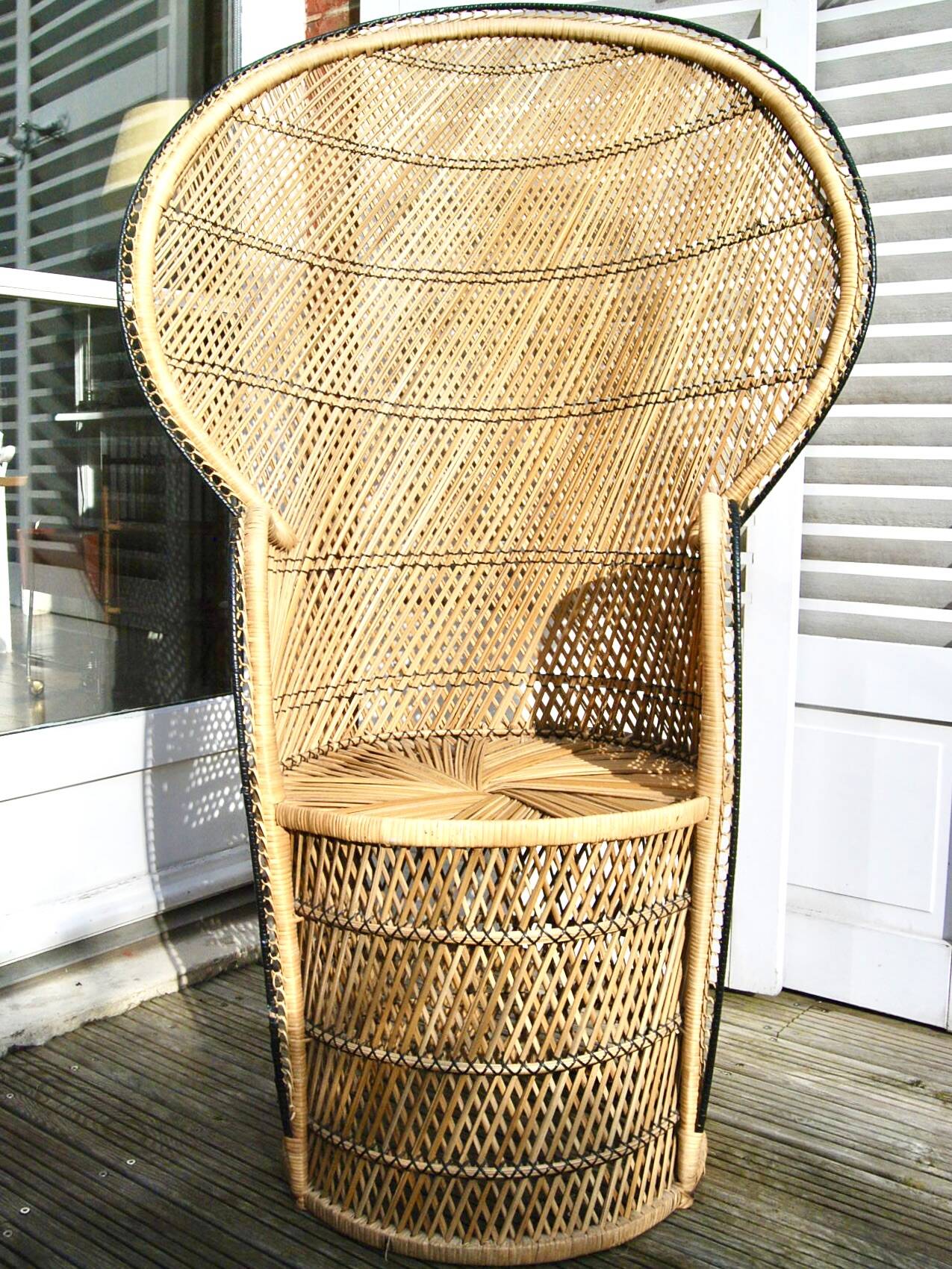 Emmanuelle armchair in 1970s rattan