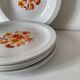 6 flower power plates from the 70s