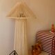 Off-white cotton hat floor lamp