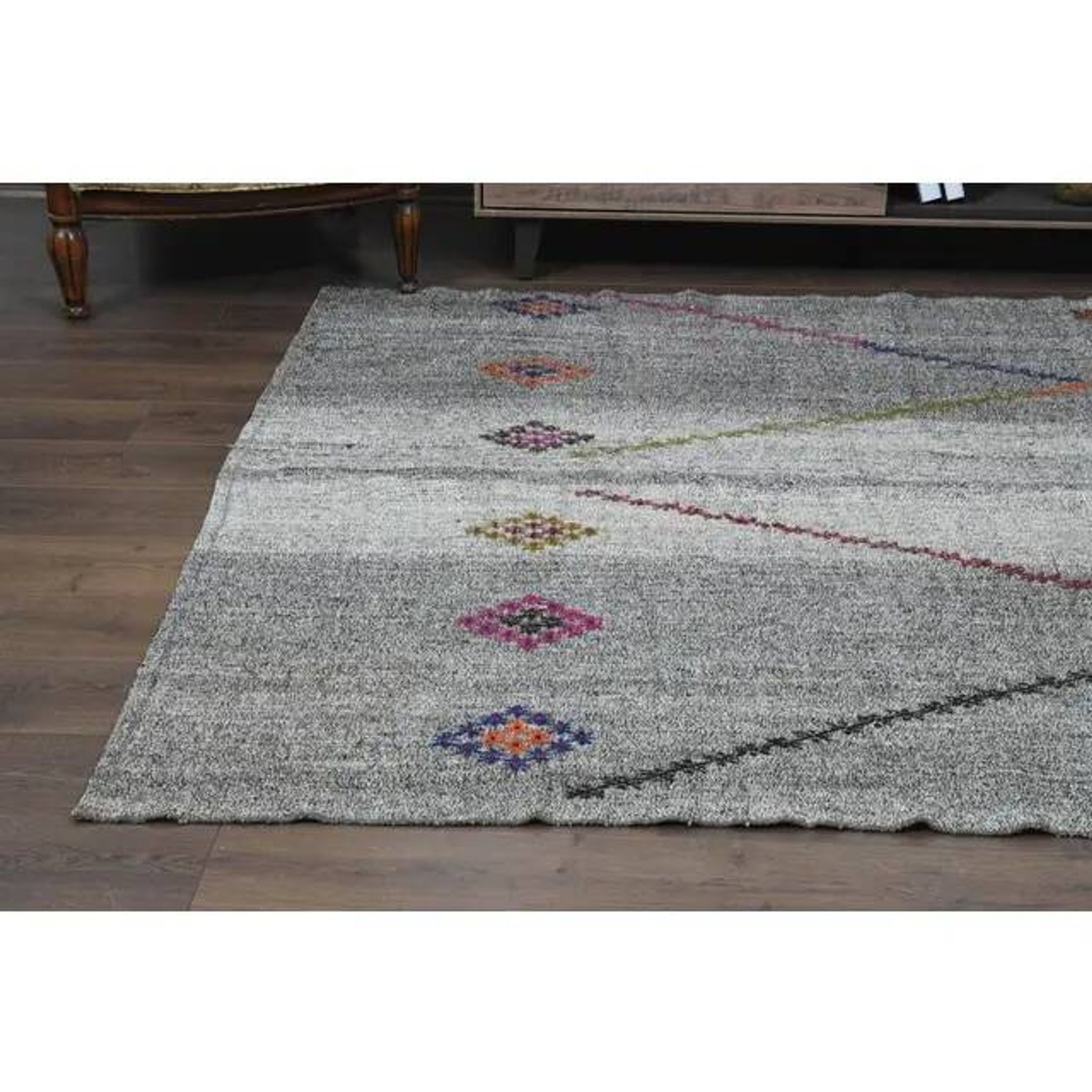 1970s Vintage Turkish Oushak Handmade Wool Cotton Gray Area Rug 200x316
